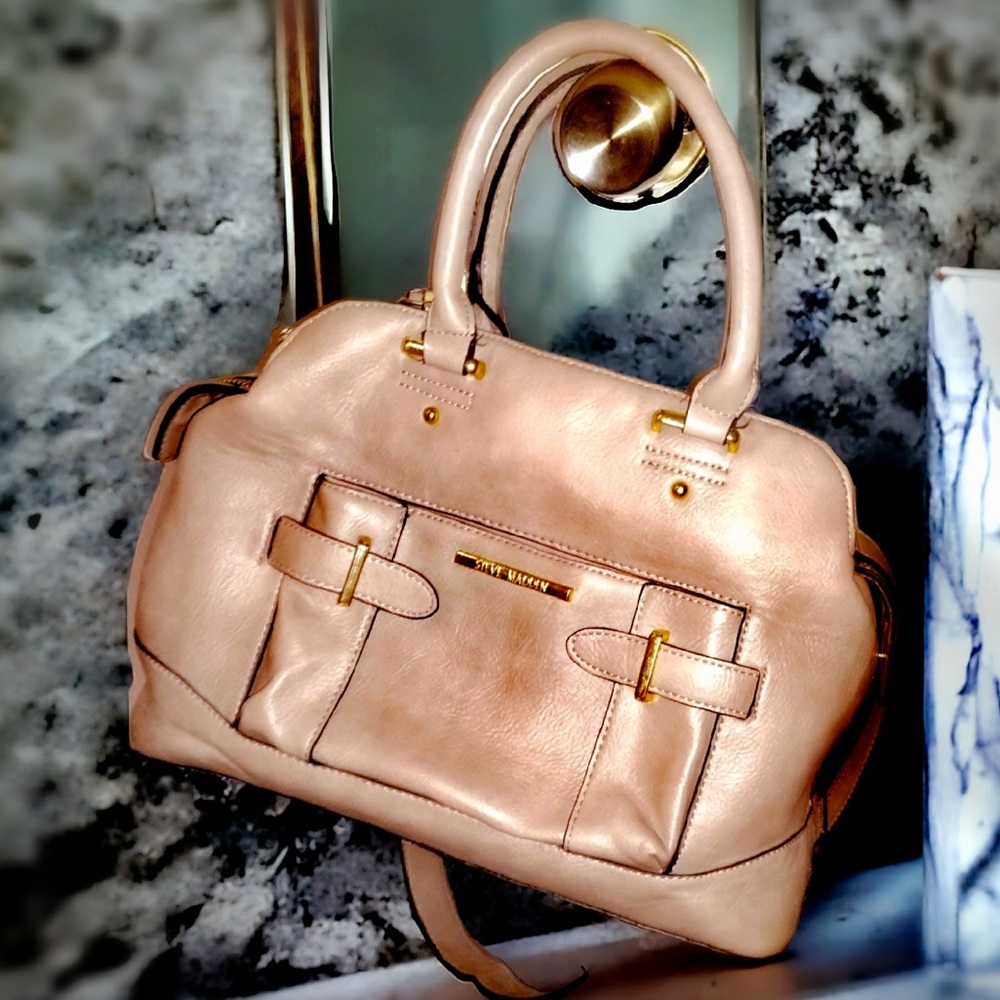 Steve Madden Leather Taupe Satchel
